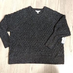 Terra & Sky plus sz 2X holiday knit sweater Black With Silver Threads New